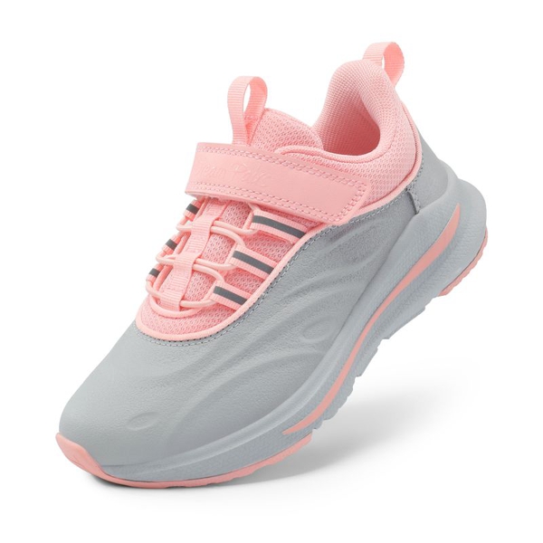 [DuraPlay Flex] Kids Protective High-Density Upper Running Shoes with Reflective Tape - LIGHT GREY PINK -  0